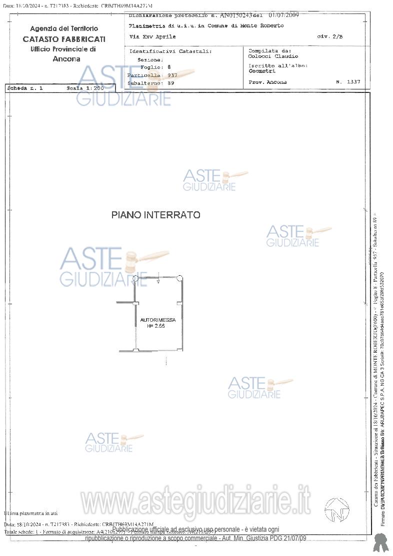 Planimetria del bene