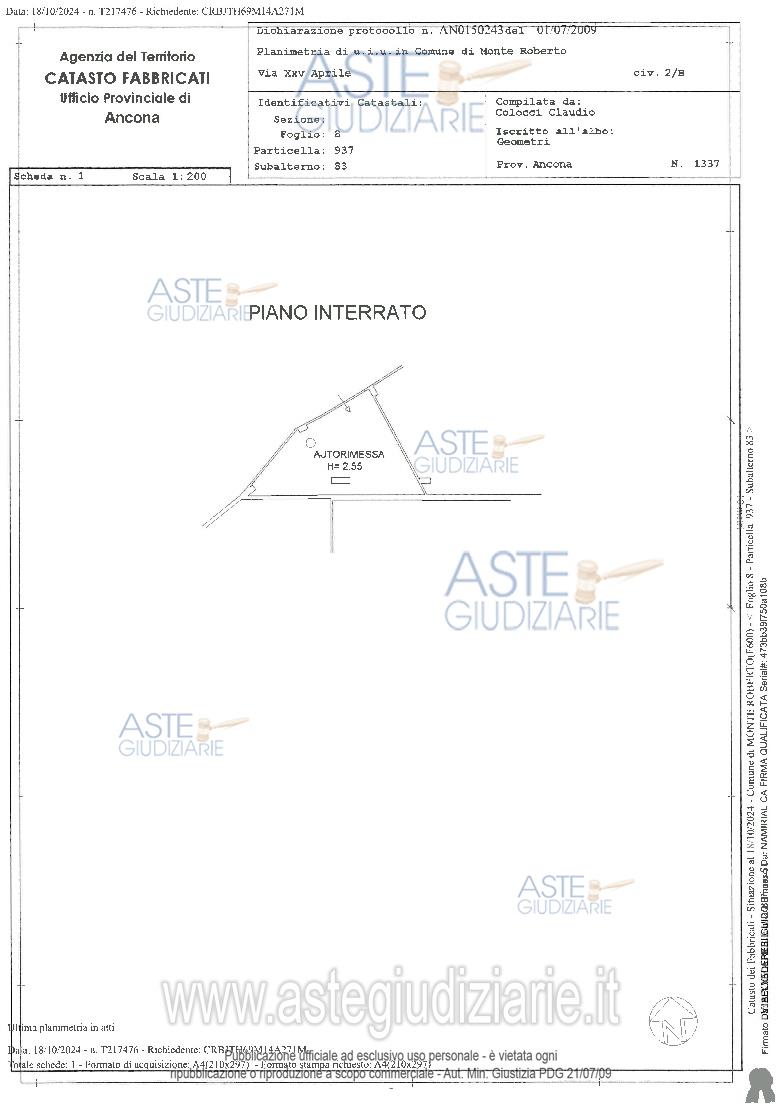 Planimetria del bene