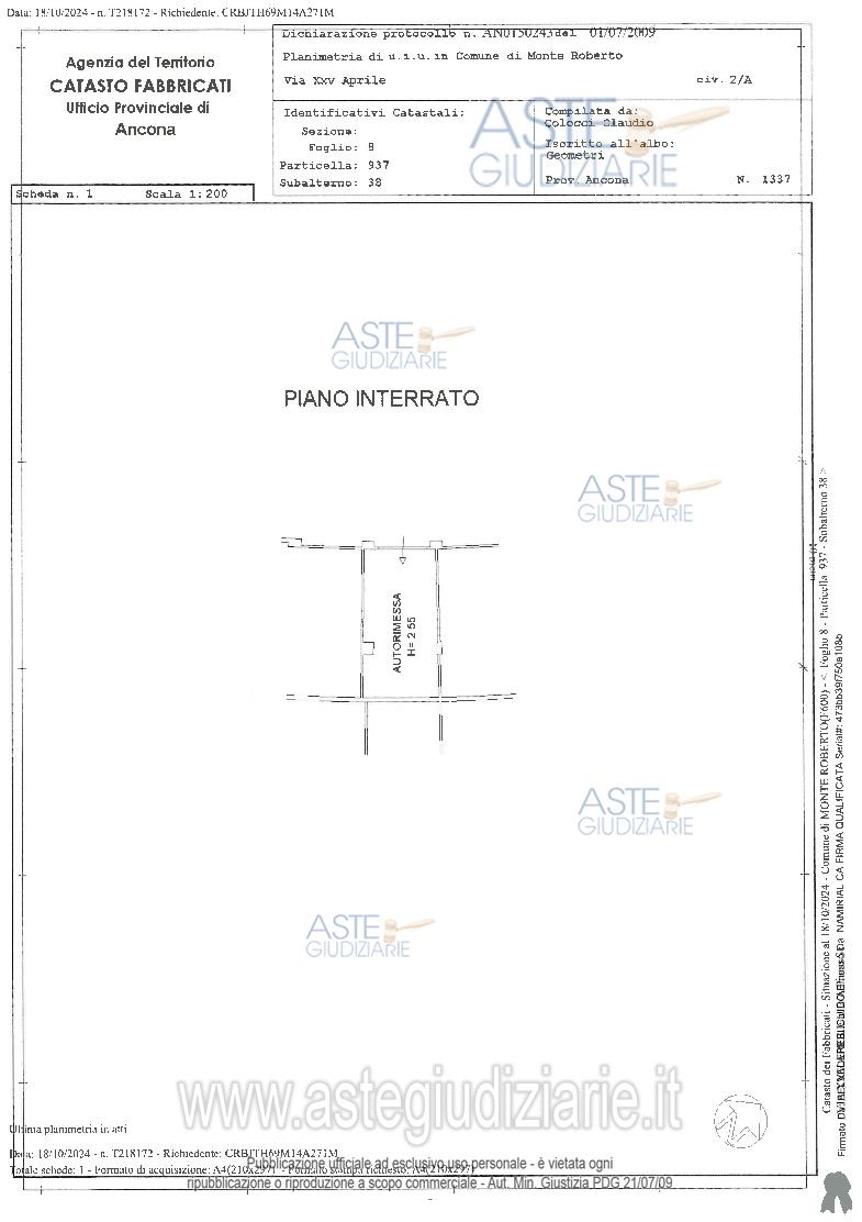 Planimetria del bene