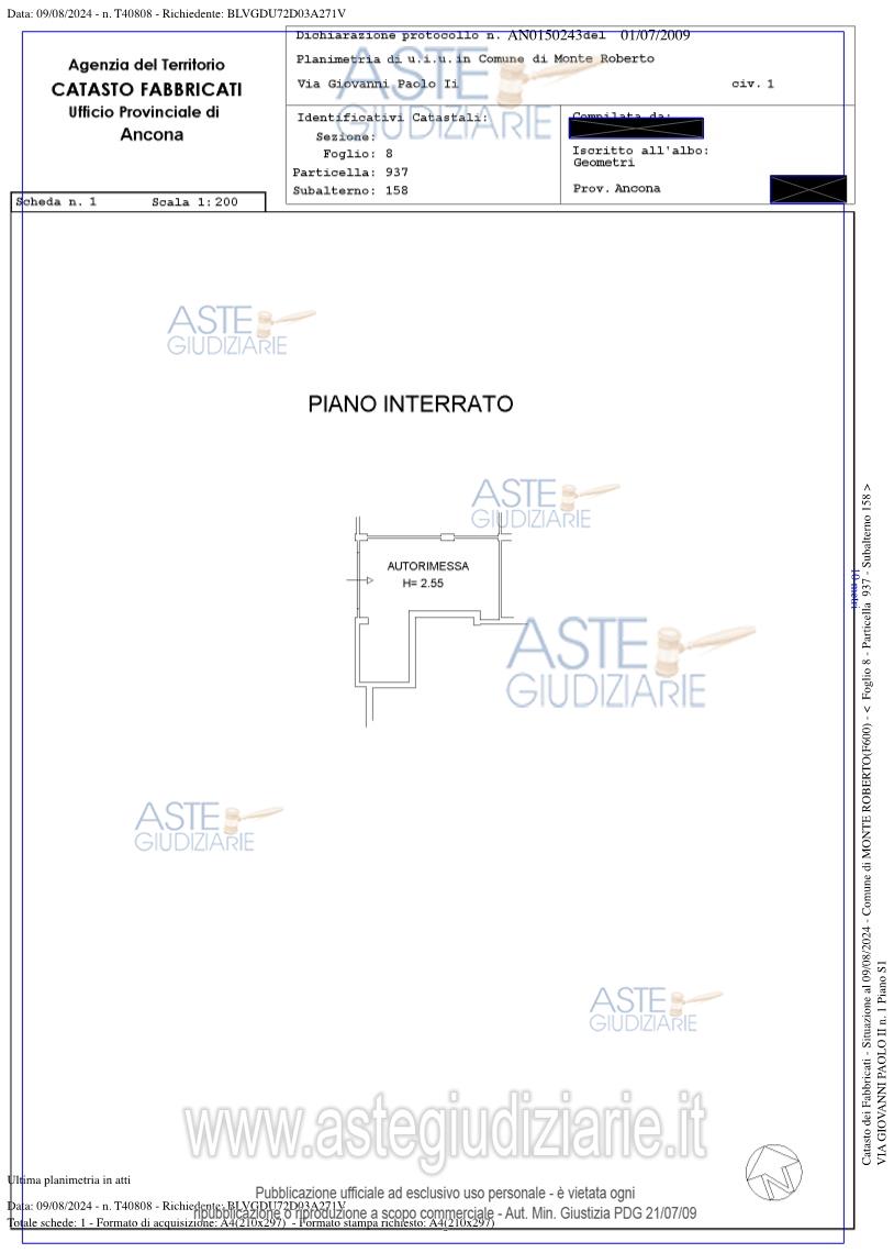 Planimetria del bene