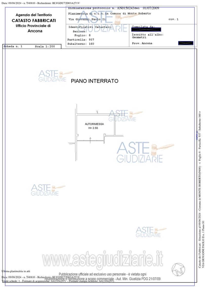 Planimetria del bene