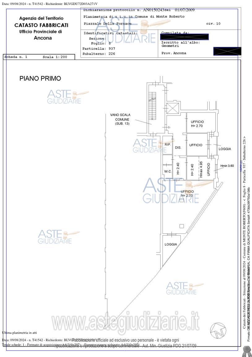 Planimetria del bene