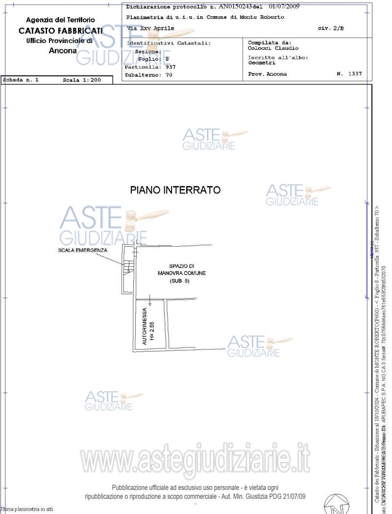 Planimetria del bene