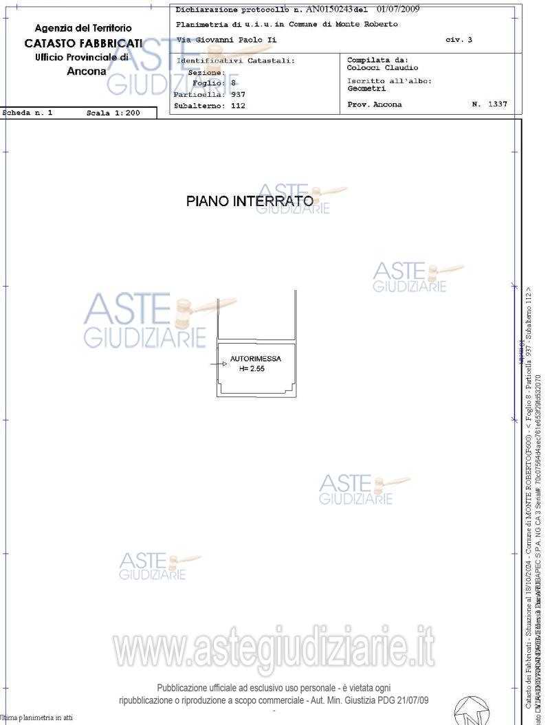 Planimetria del bene