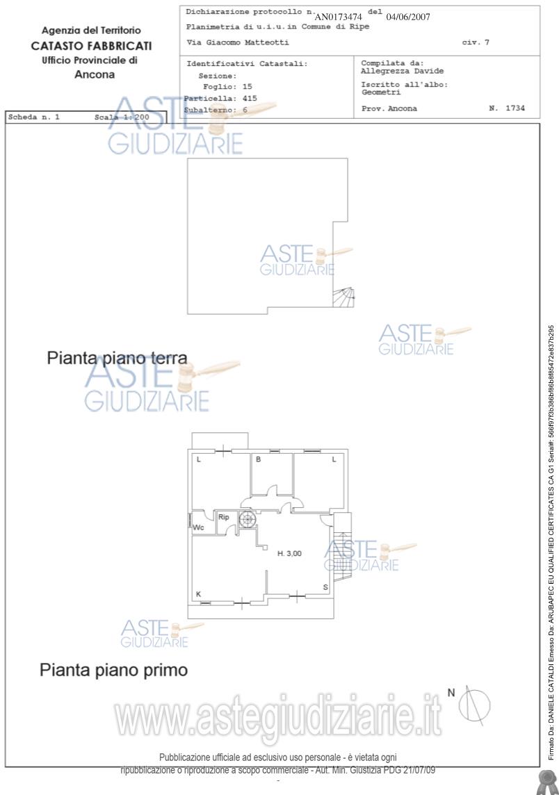 Planimetria del bene
