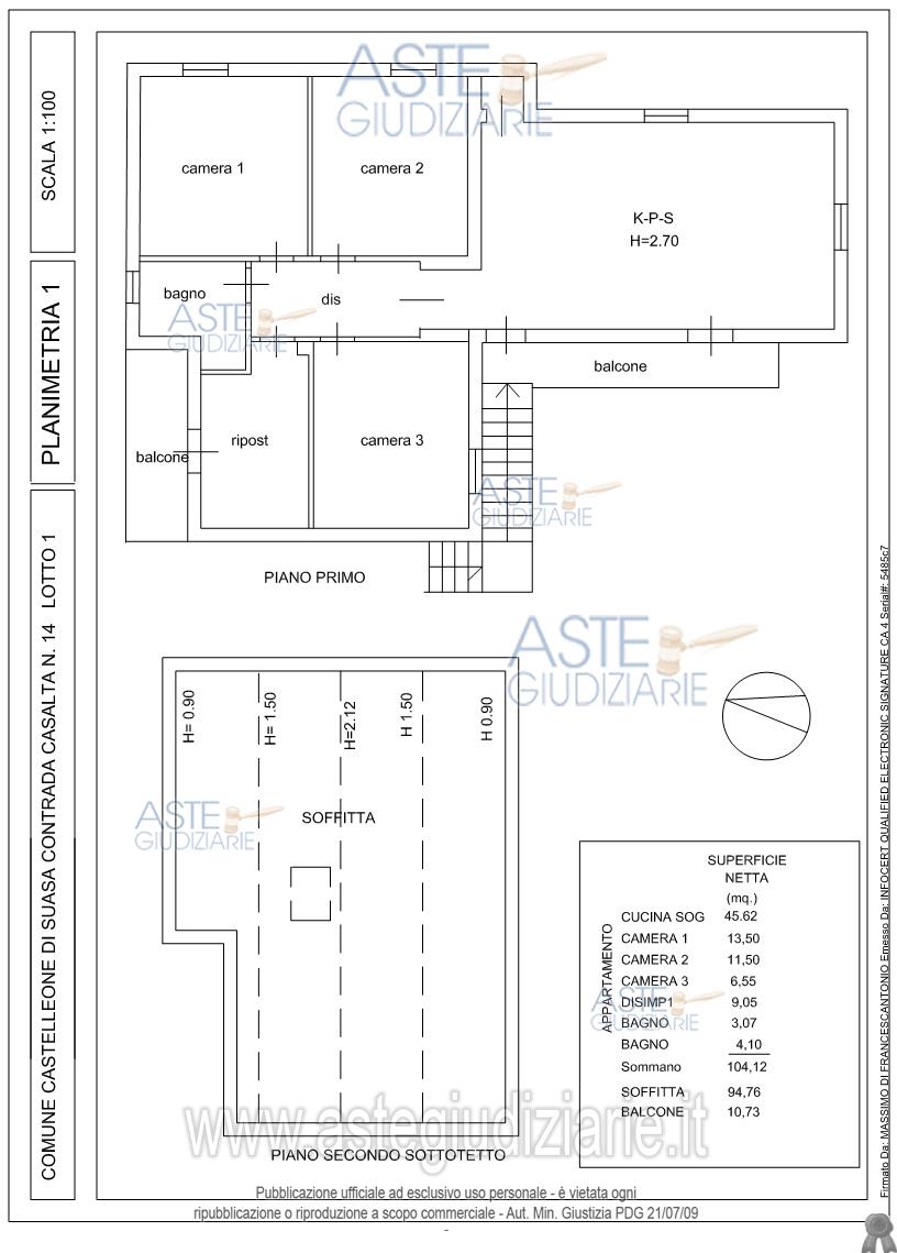 Planimetria del bene