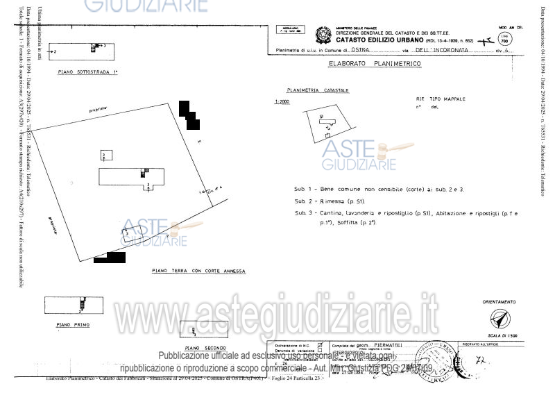 Planimetria del bene