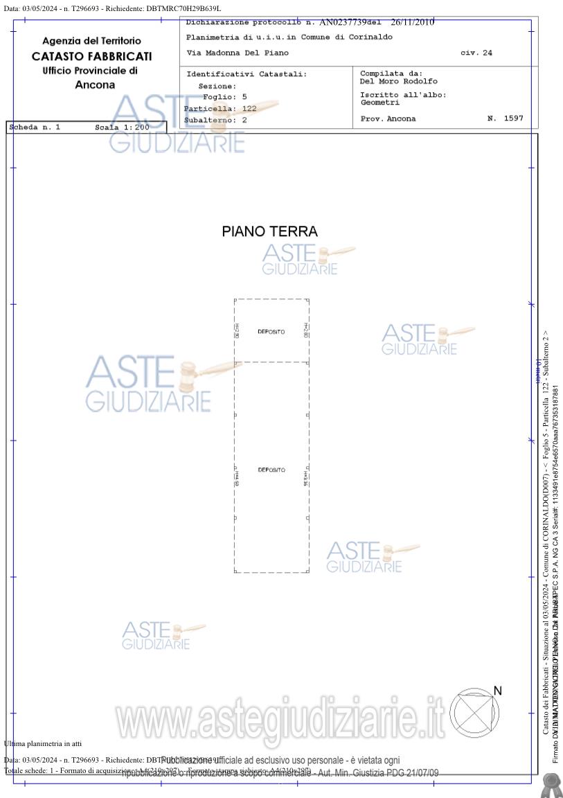 Planimetria del bene
