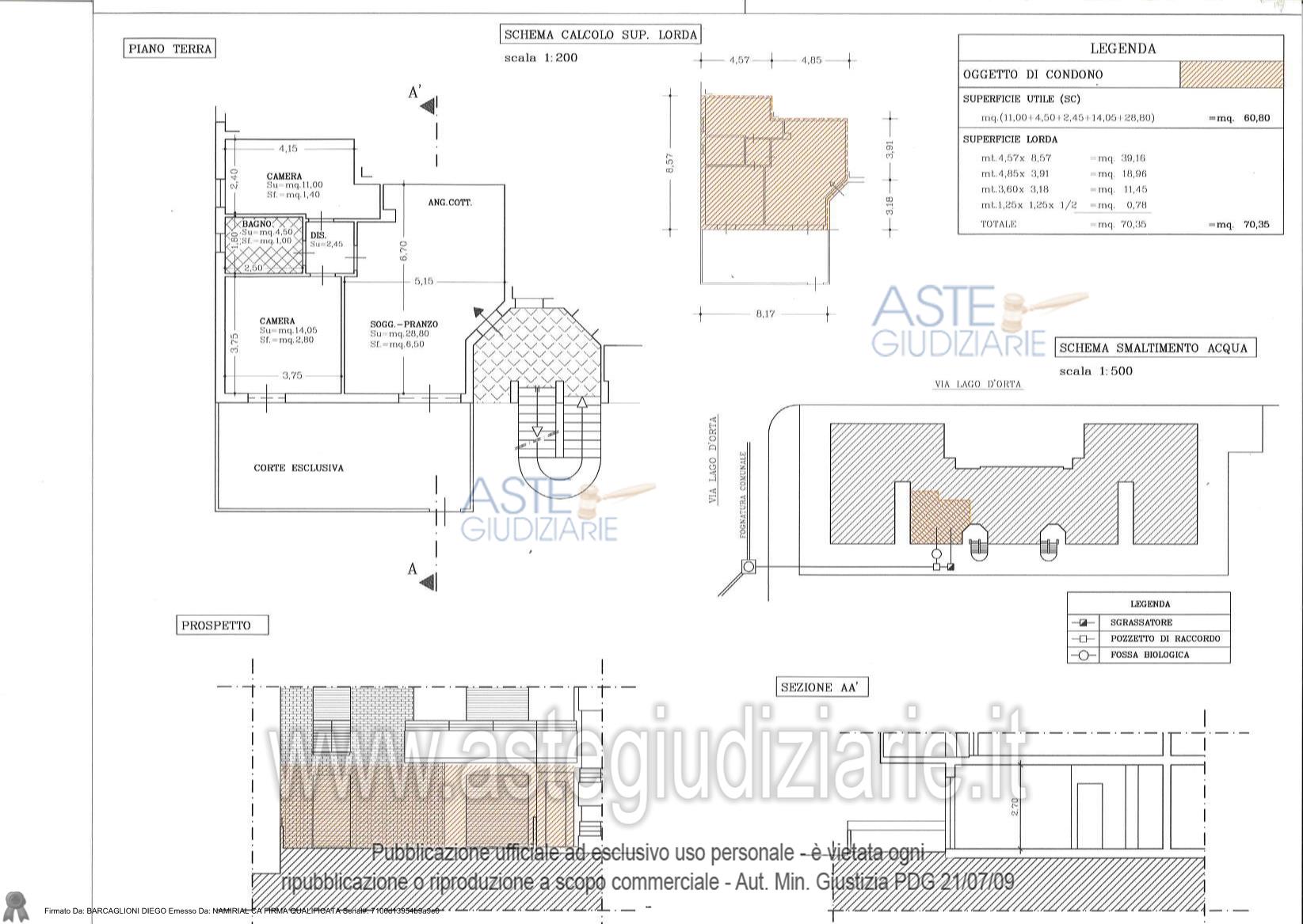 Planimetria del bene