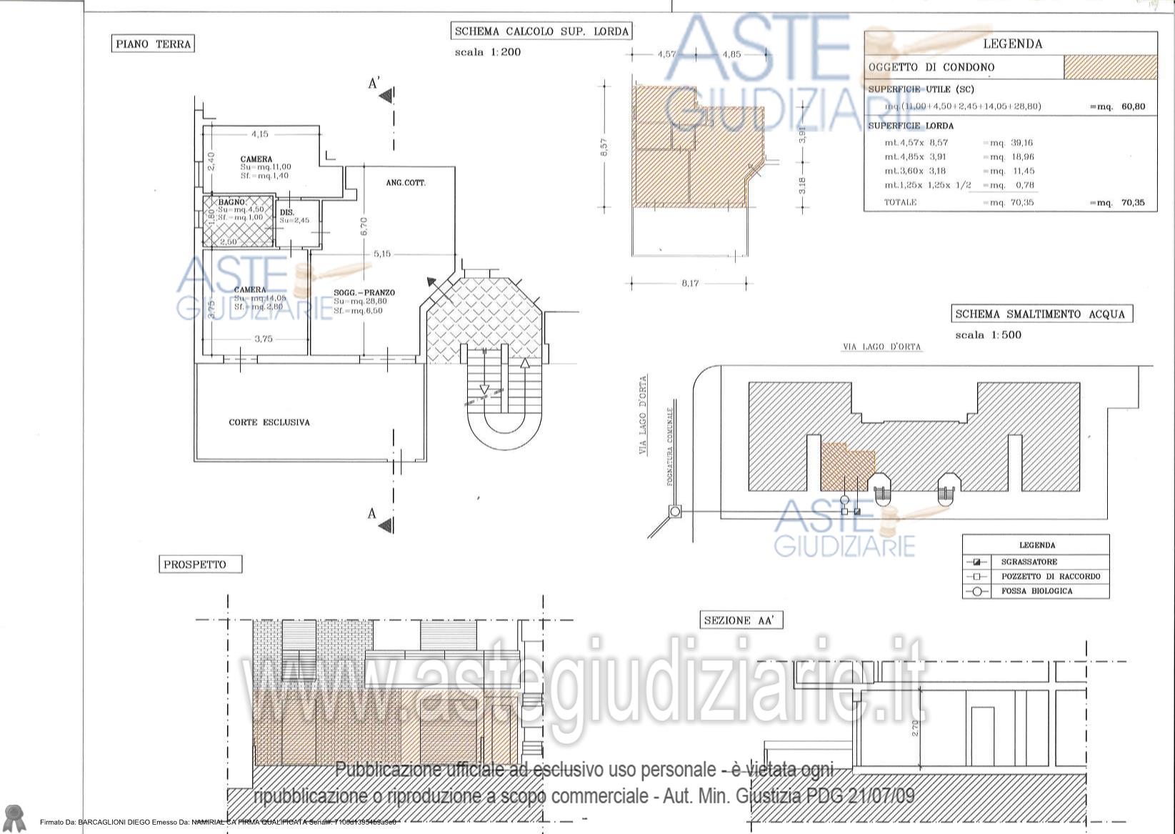 Planimetria del bene