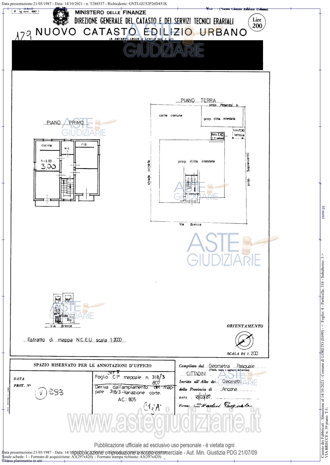 Planimetria del bene