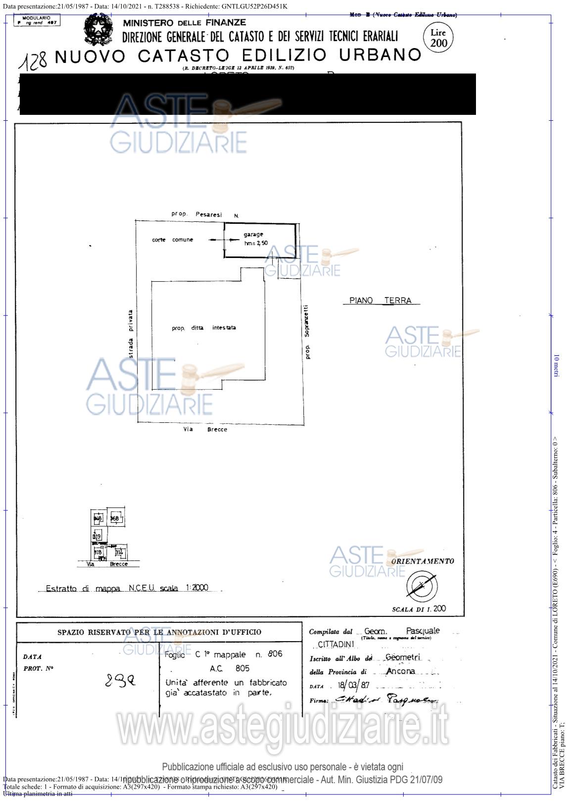 Planimetria del bene