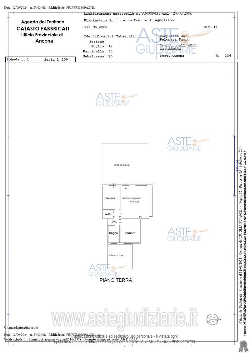 Planimetria del bene