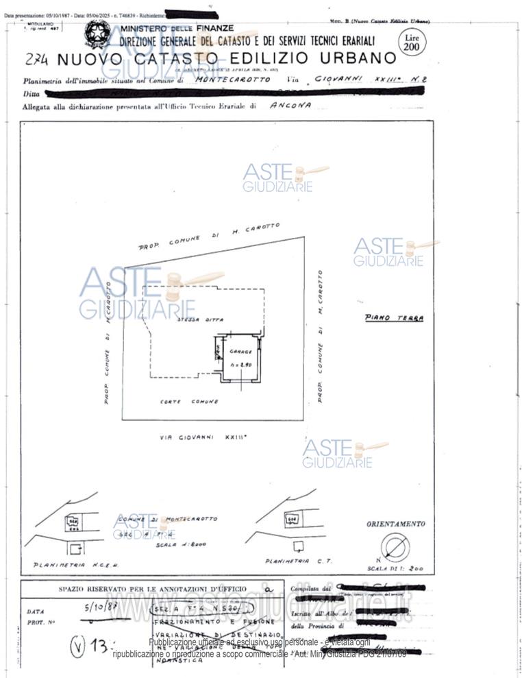 Planimetria del bene
