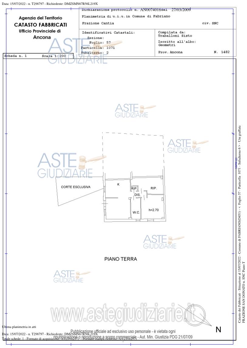 Planimetria del bene