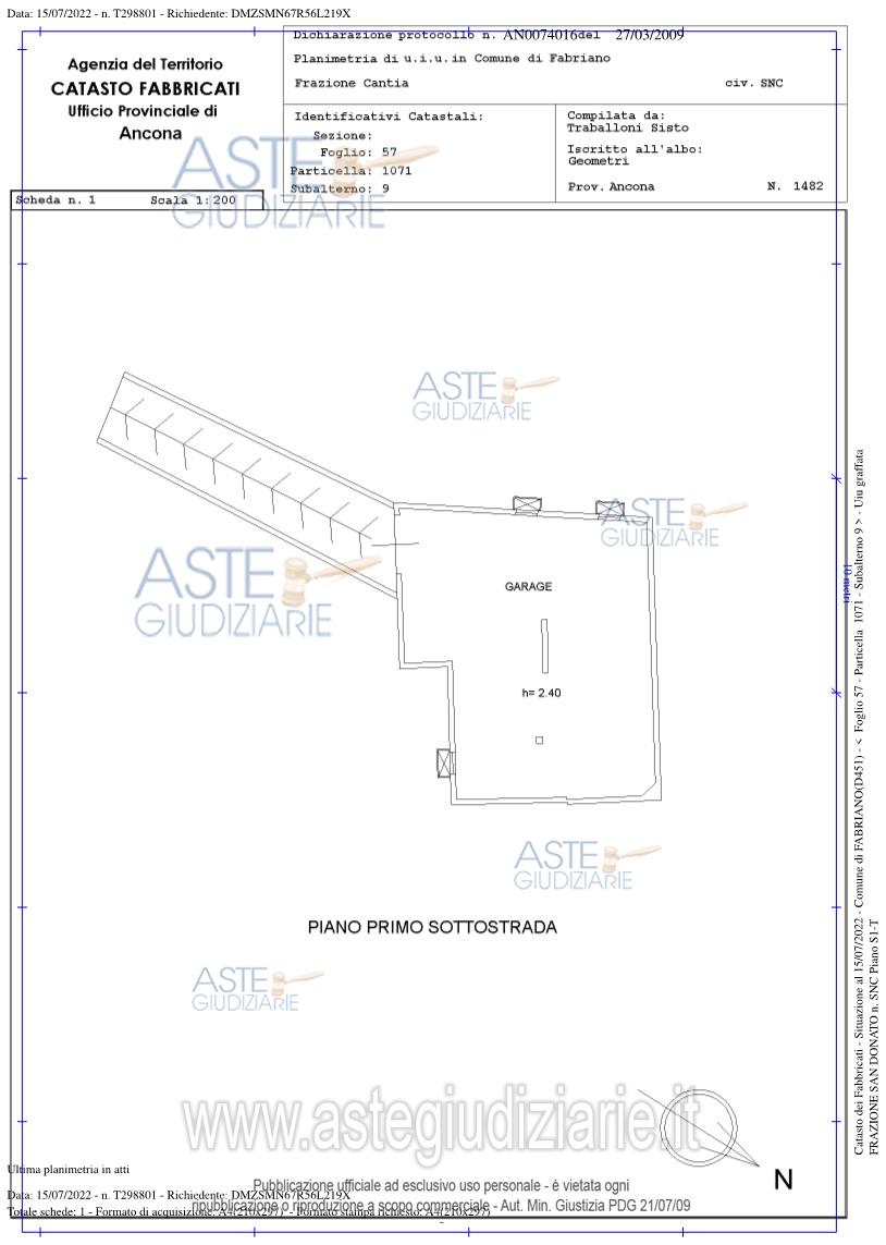 Planimetria del bene