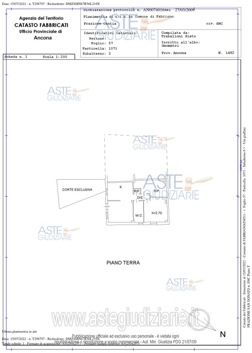 Planimetria del bene