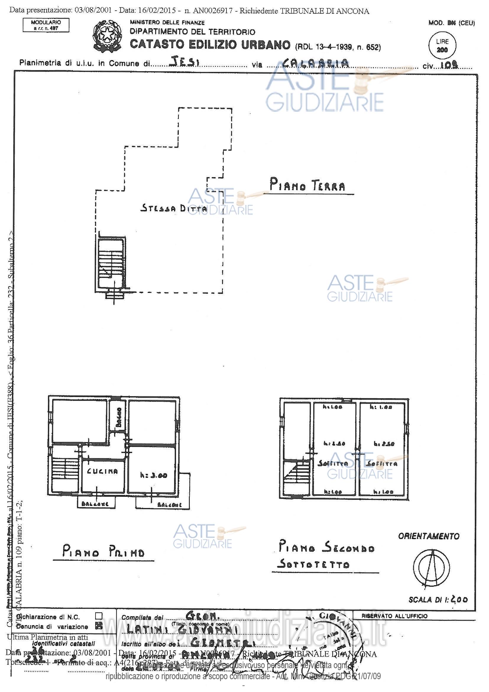 Planimetria del bene