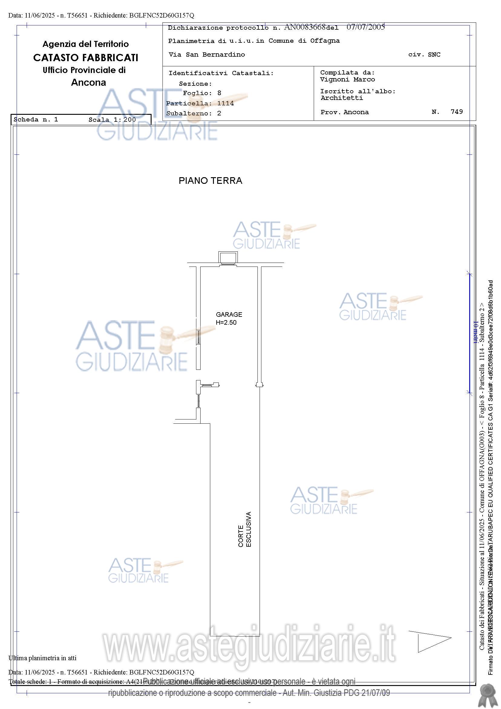 Planimetria del bene