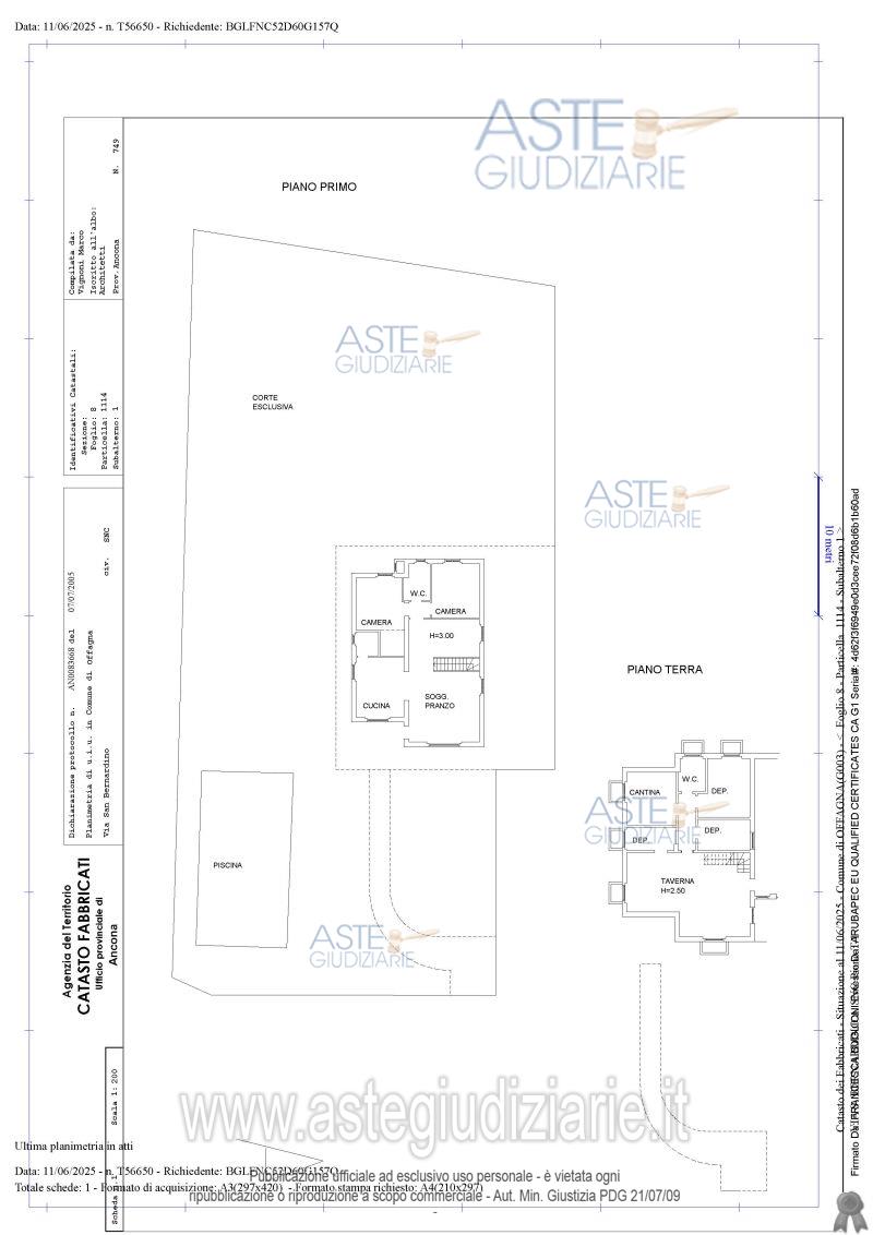 Planimetria del bene