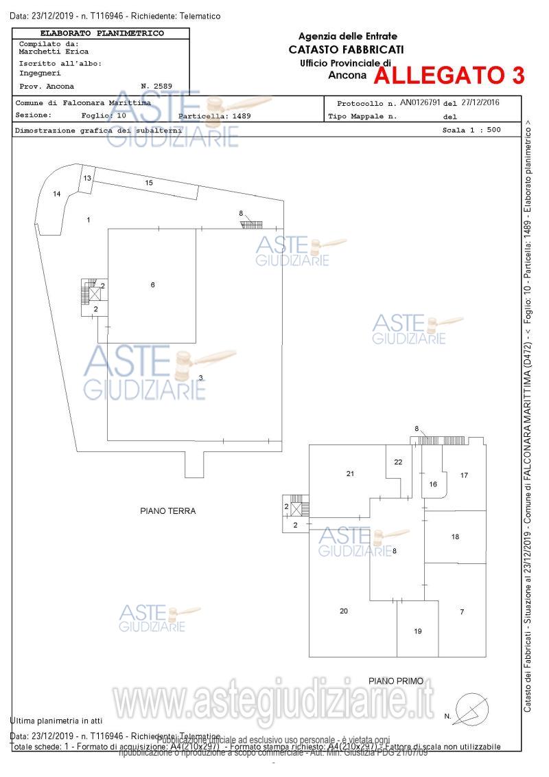 Planimetria del bene