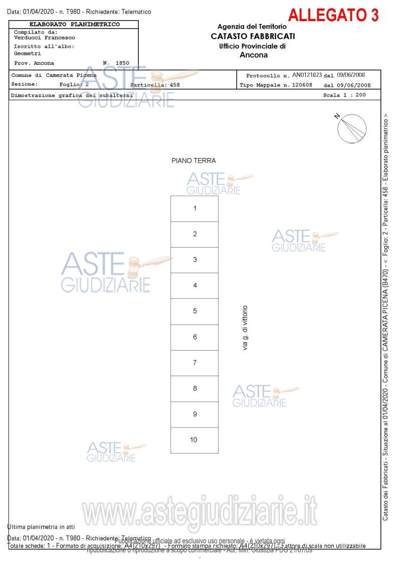 Planimetria del bene