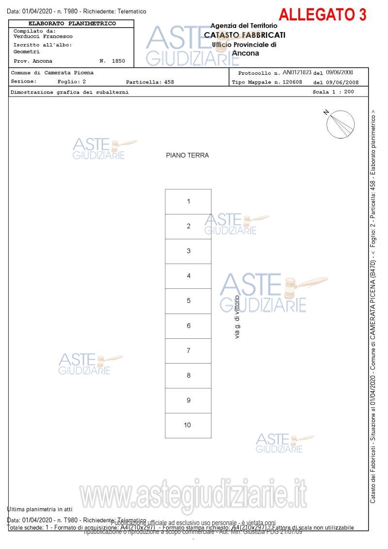 Planimetria del bene