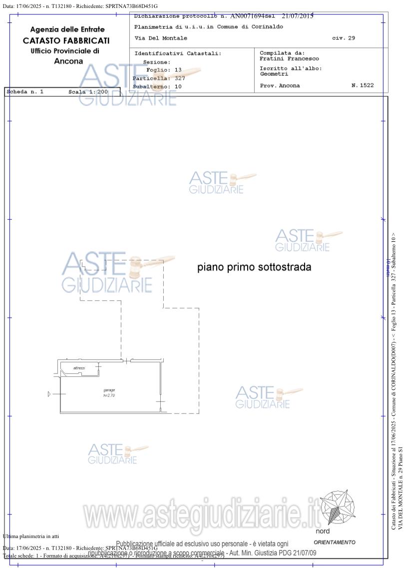 Planimetria del bene