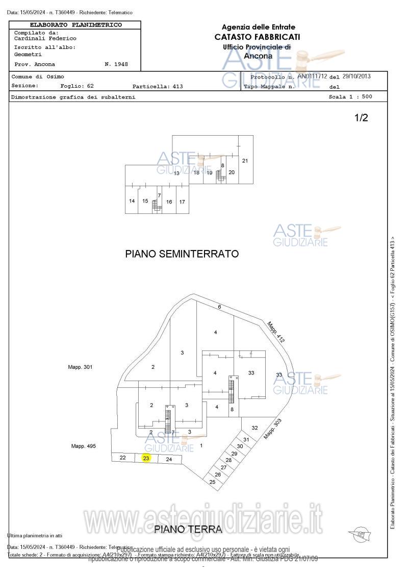 Planimetria del bene