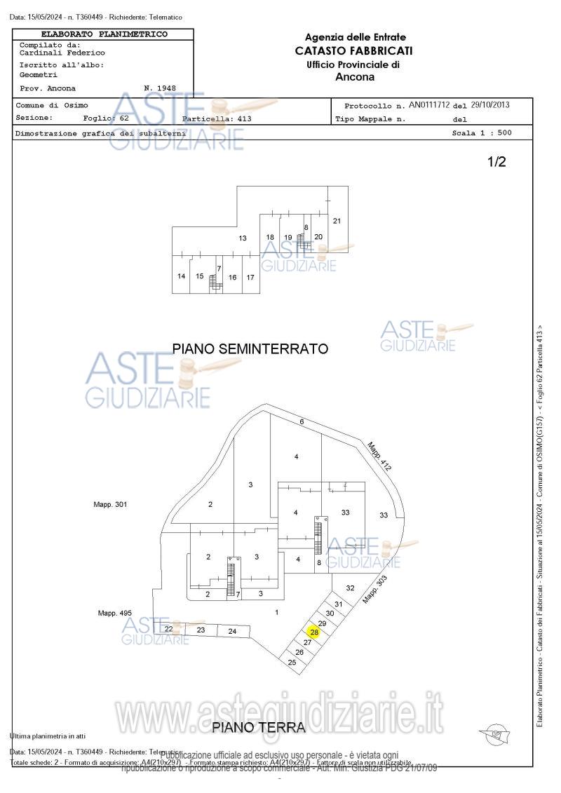 Planimetria del bene