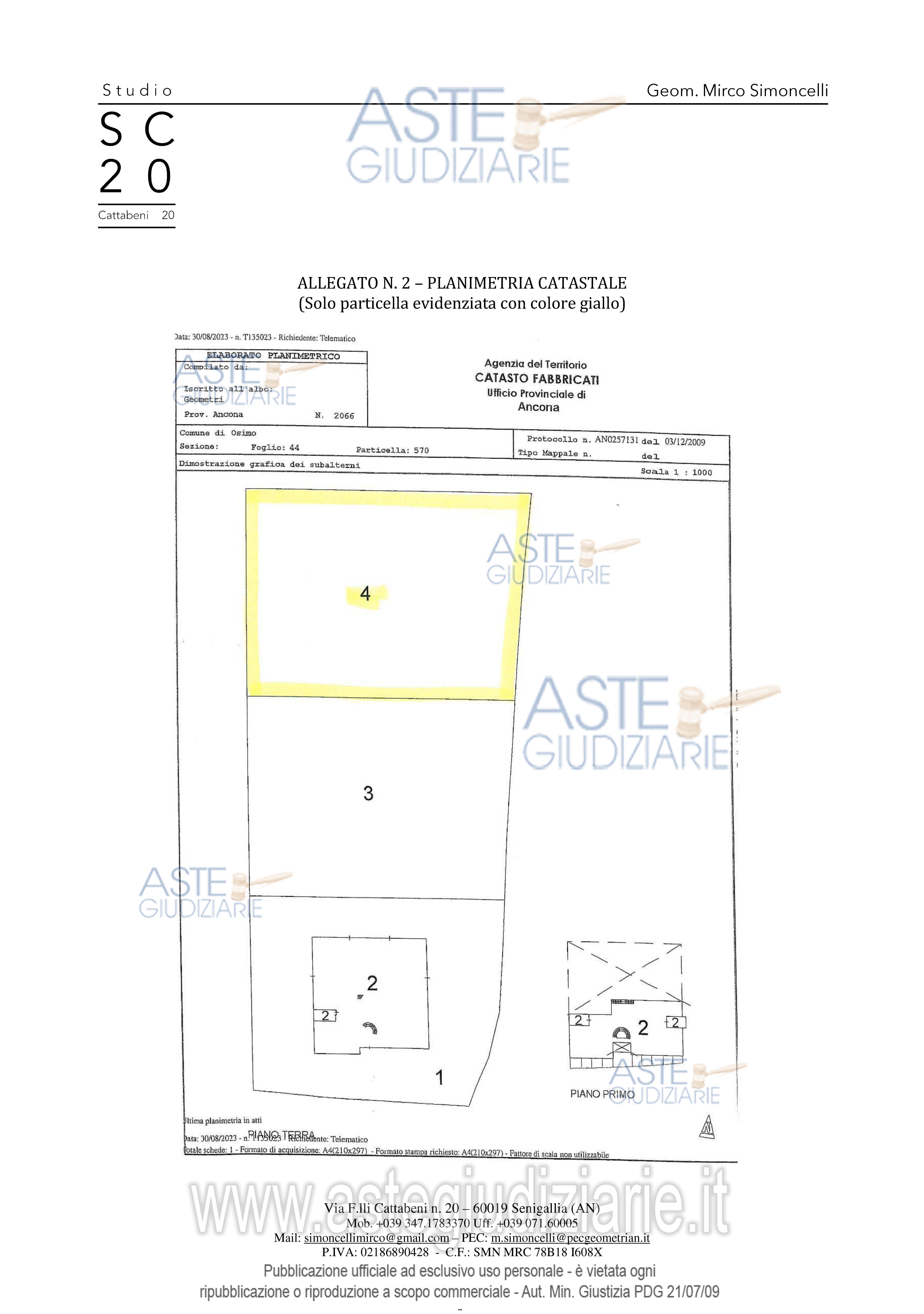 Planimetria del bene