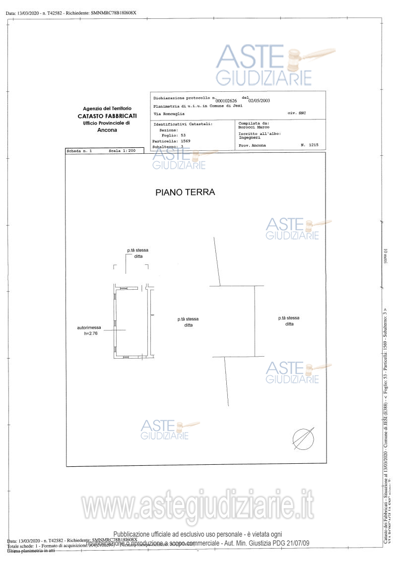 Planimetria del bene