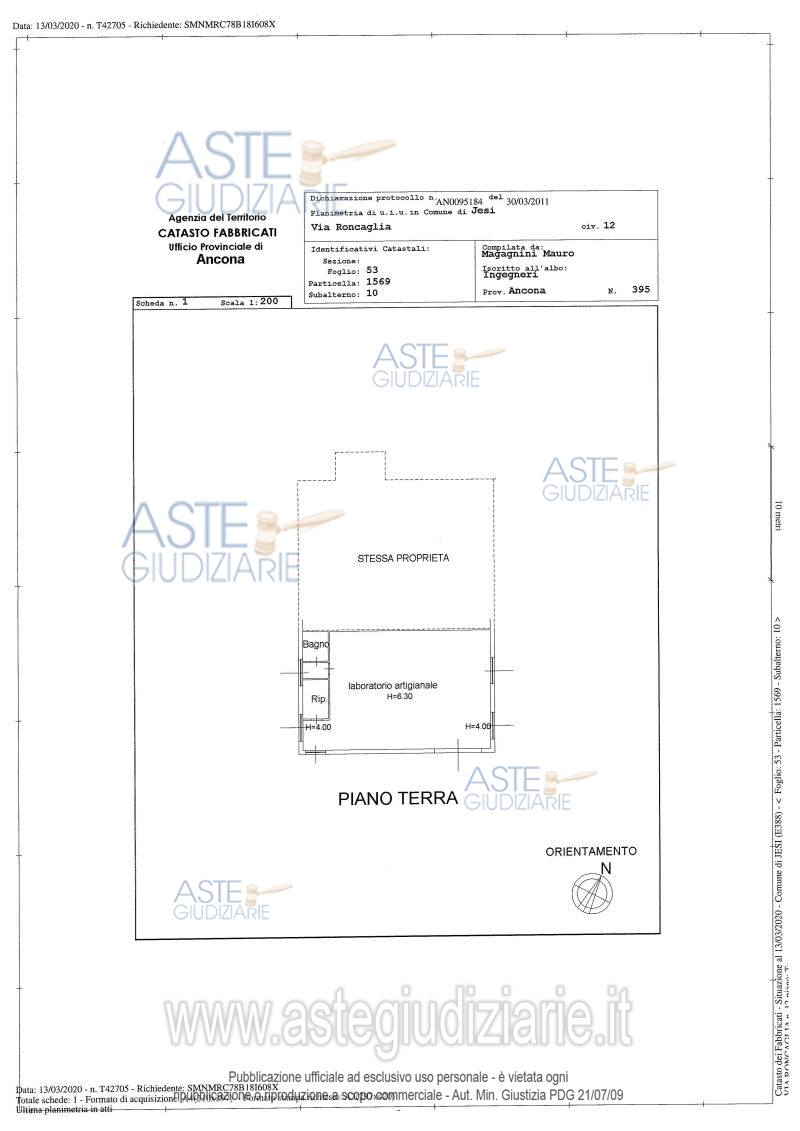 Planimetria del bene