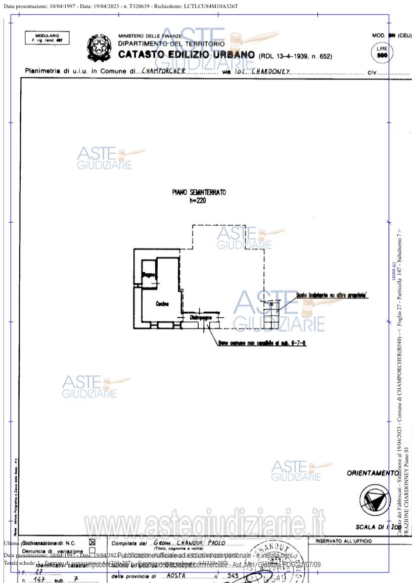 Planimetria del bene