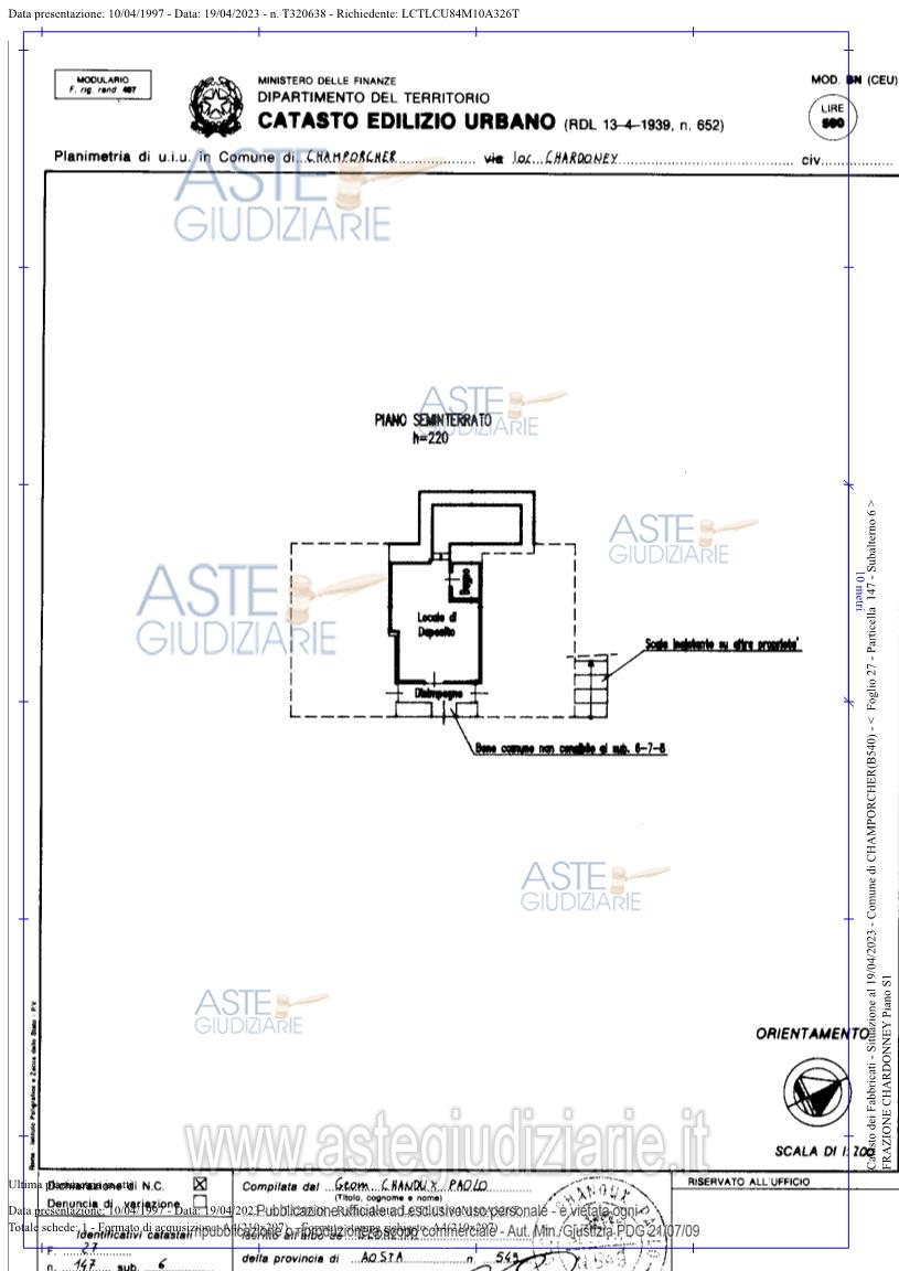 Planimetria del bene