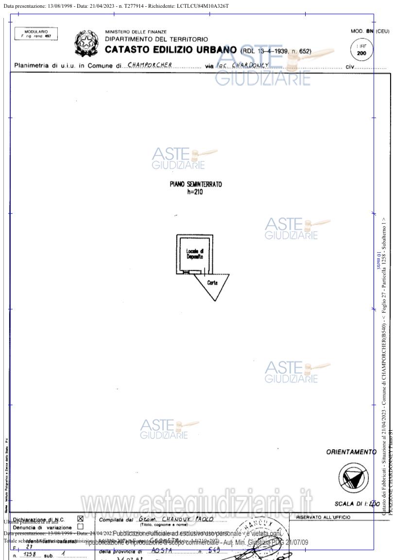 Planimetria del bene