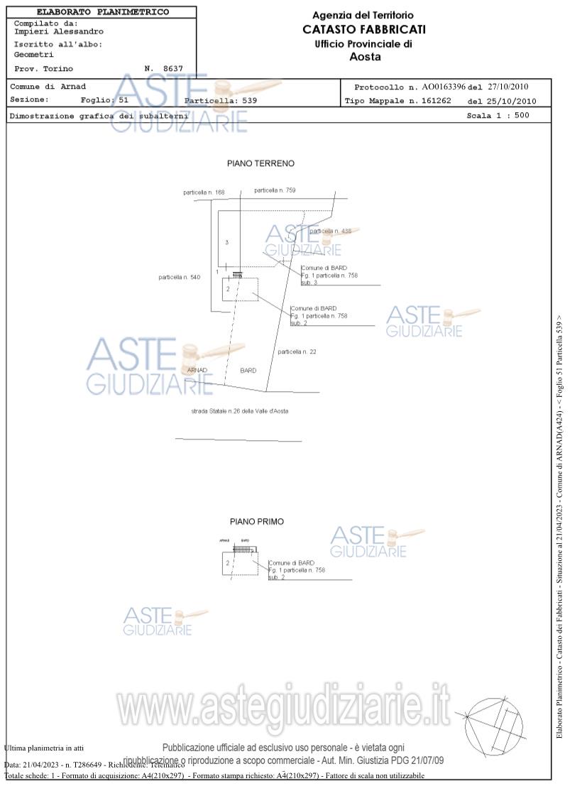 Planimetria del bene