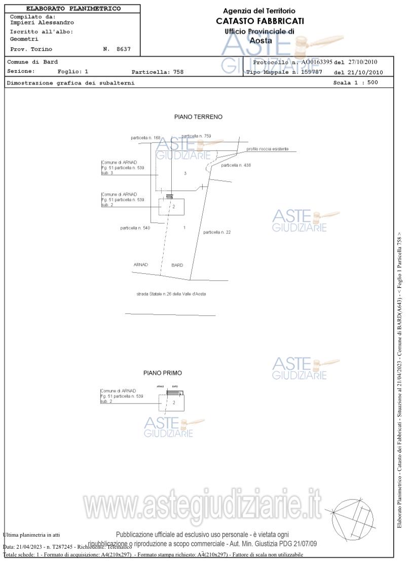 Planimetria del bene