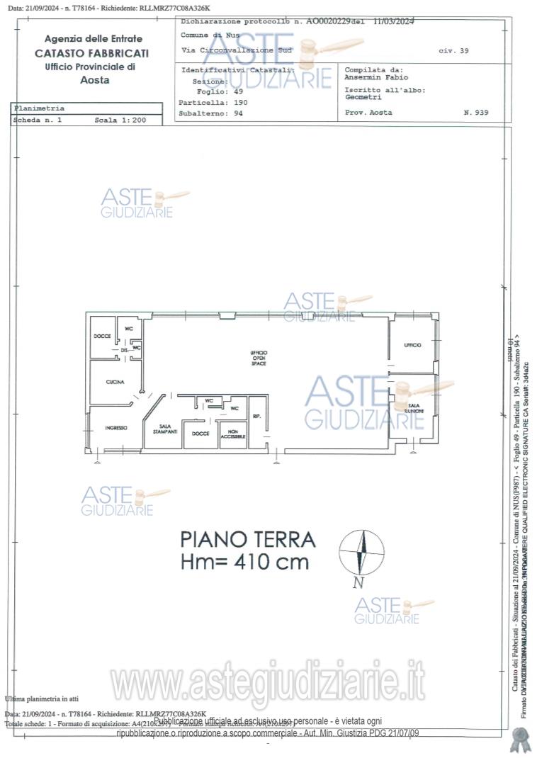 Planimetria del bene