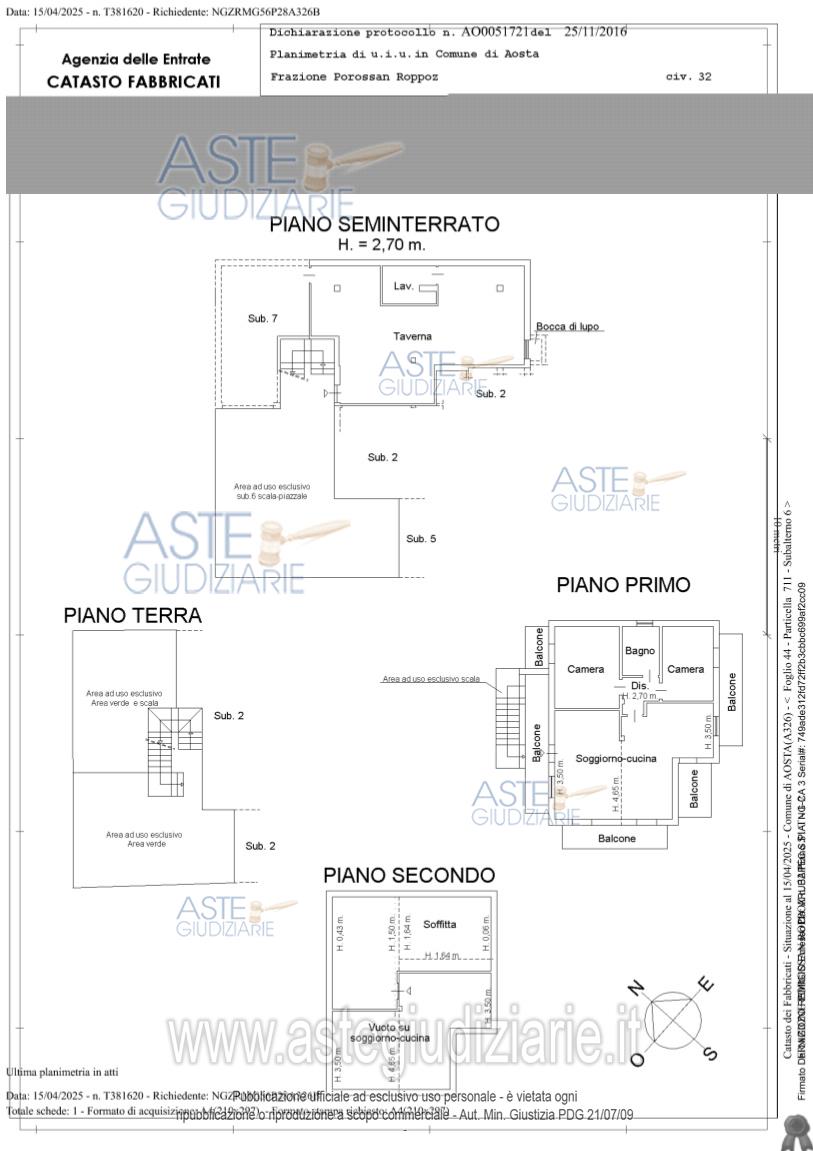 Planimetria del bene