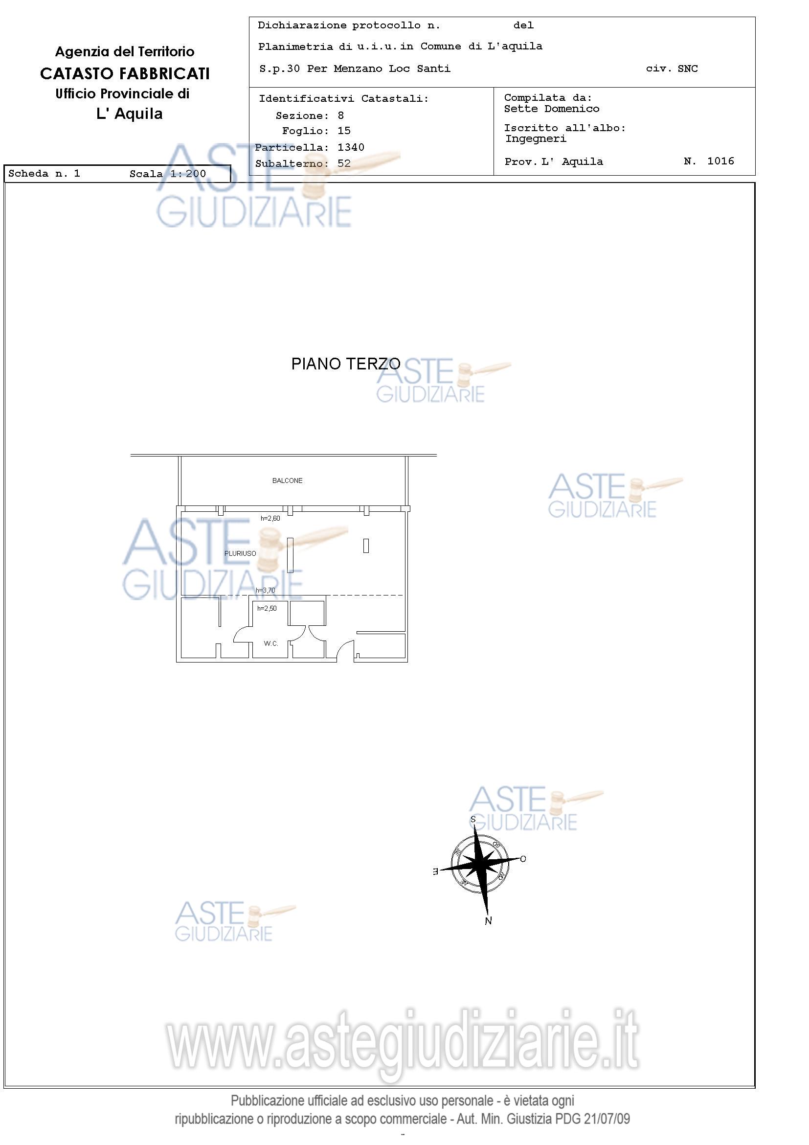 Planimetria del bene