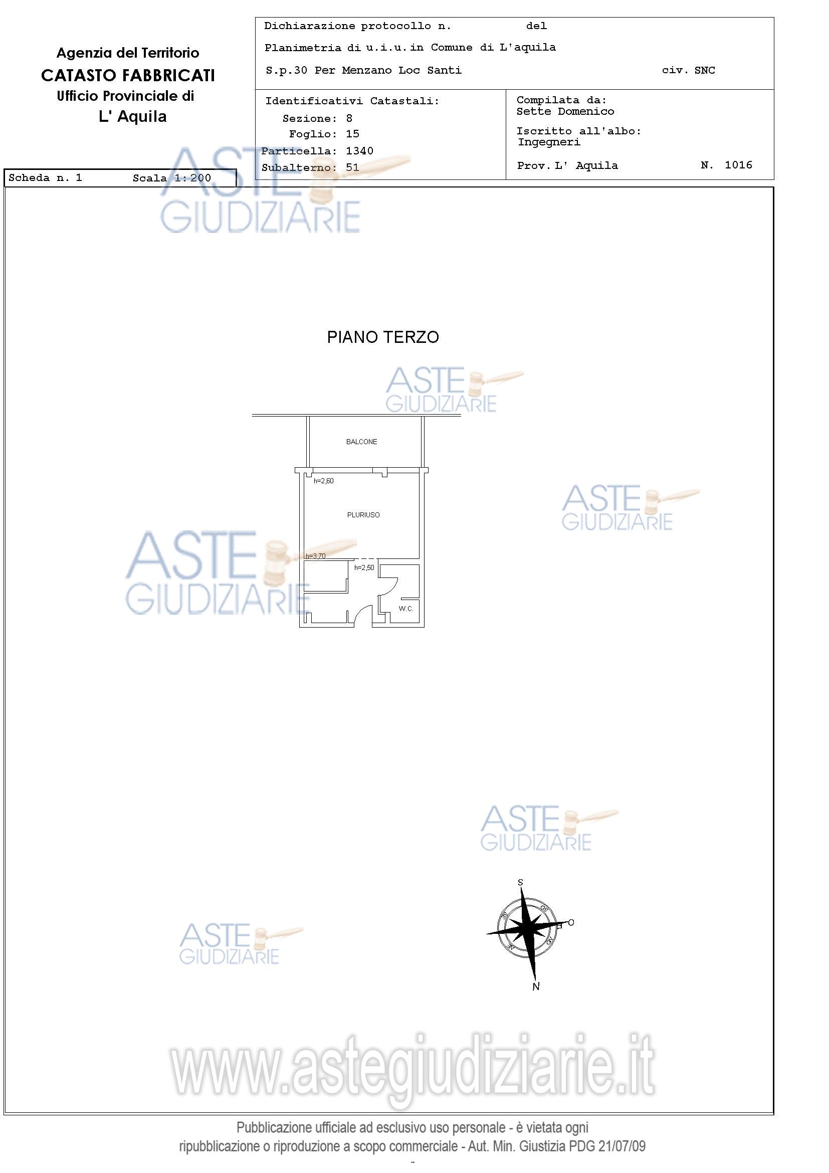 Planimetria del bene