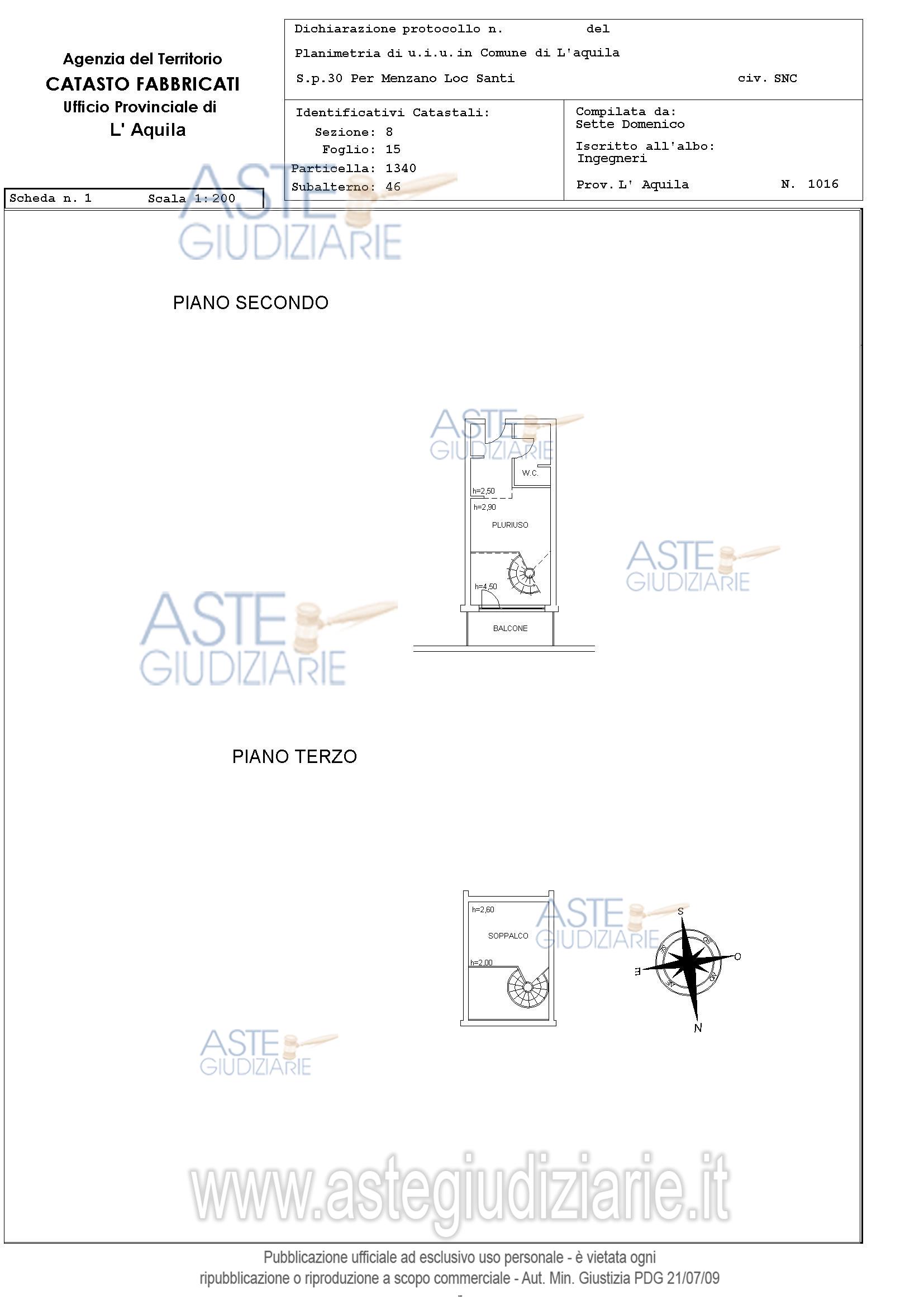 Planimetria del bene