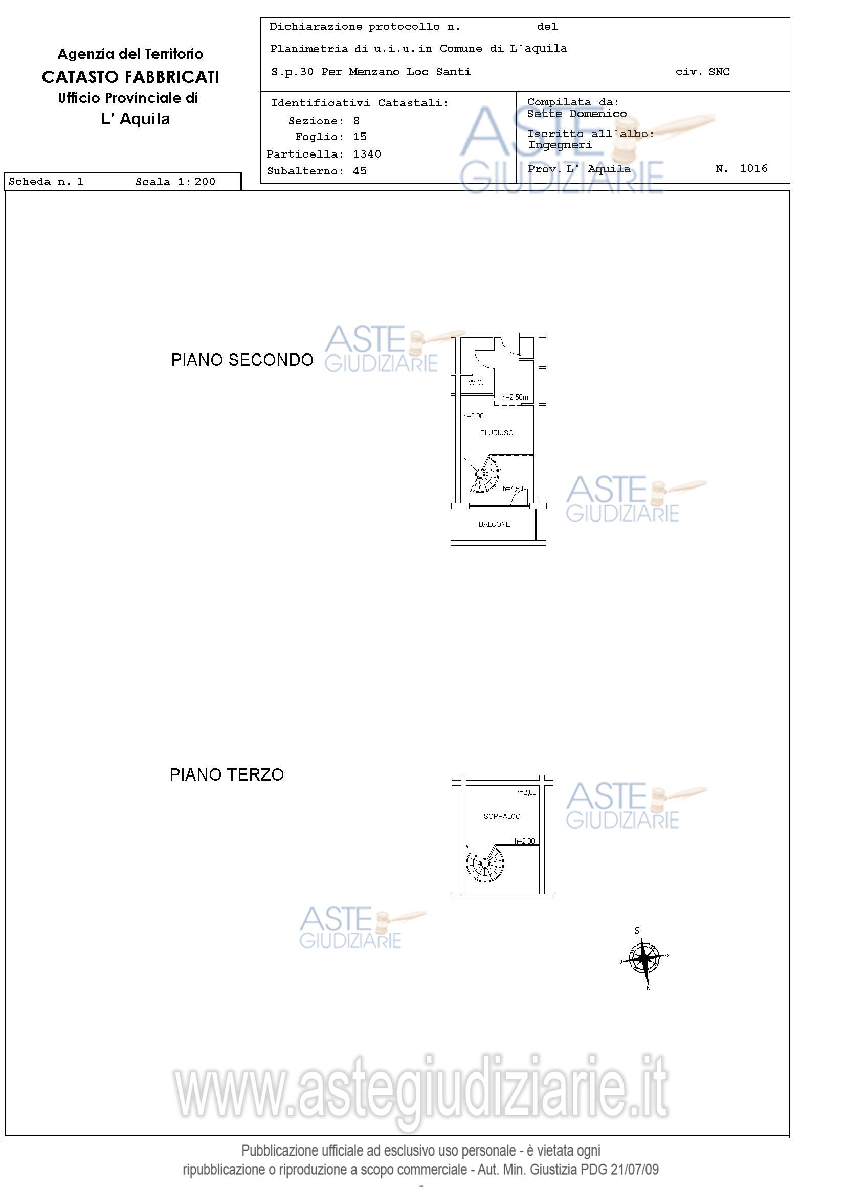 Planimetria del bene