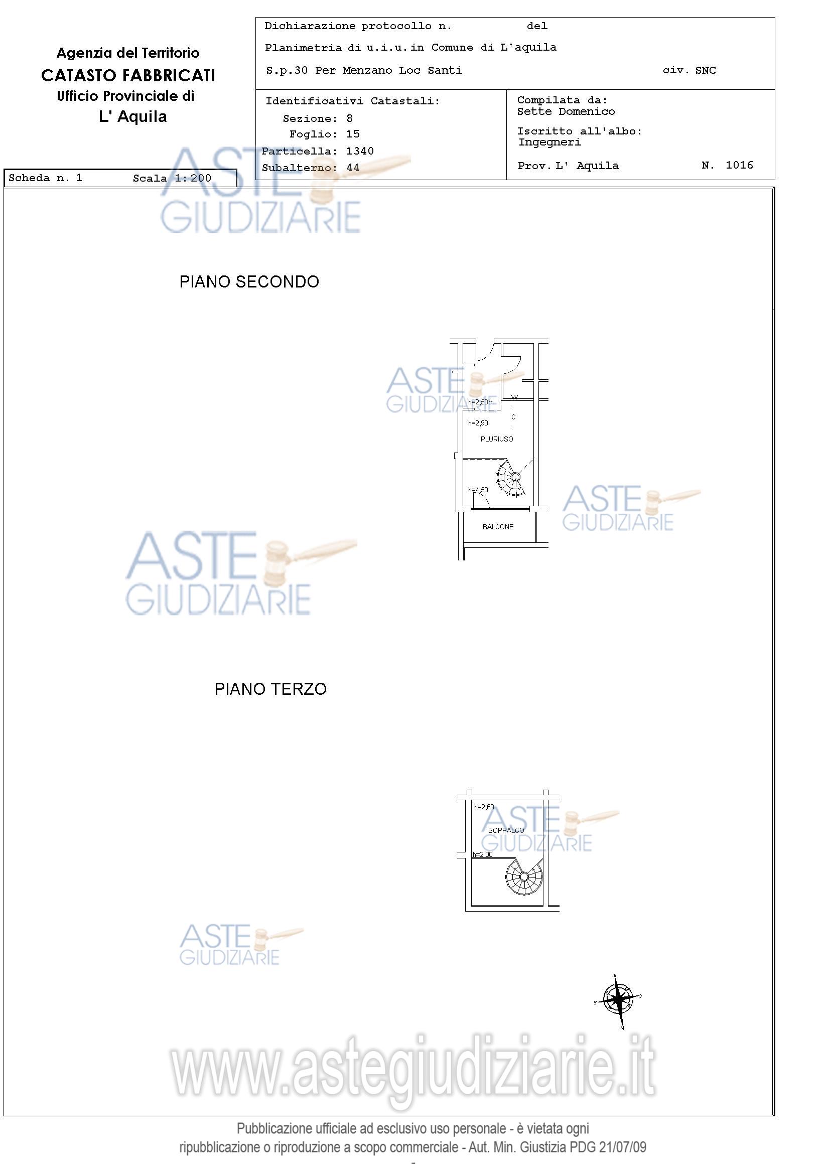 Planimetria del bene