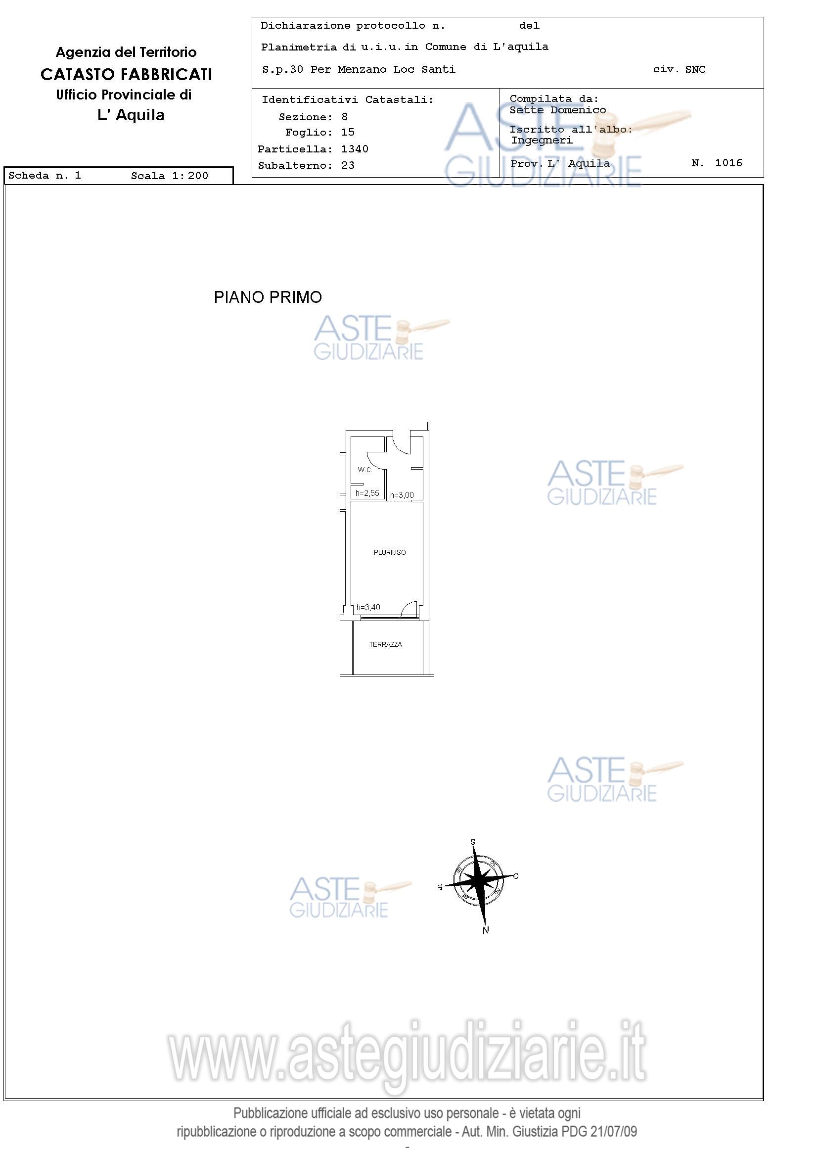 Planimetria del bene