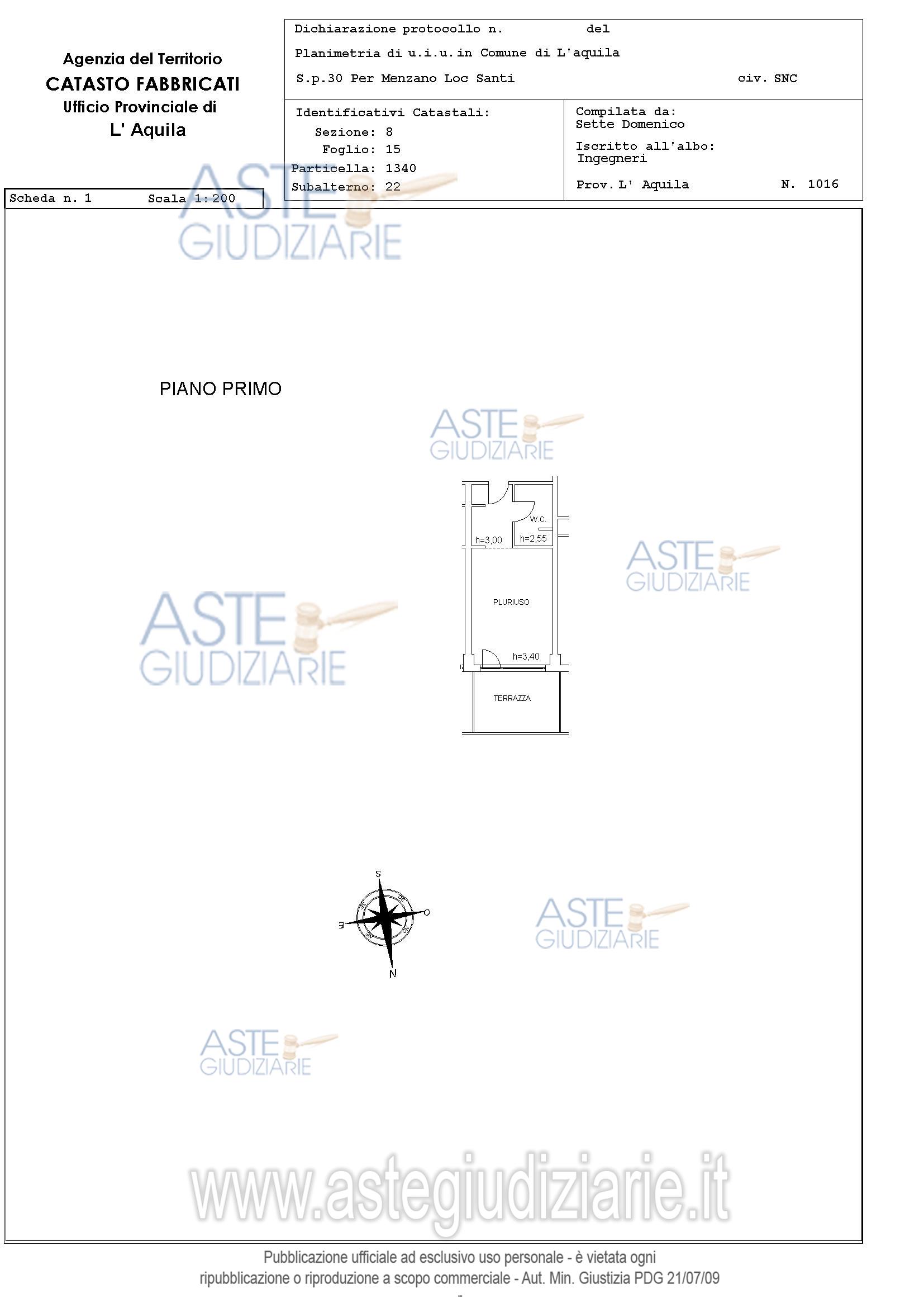 Planimetria del bene