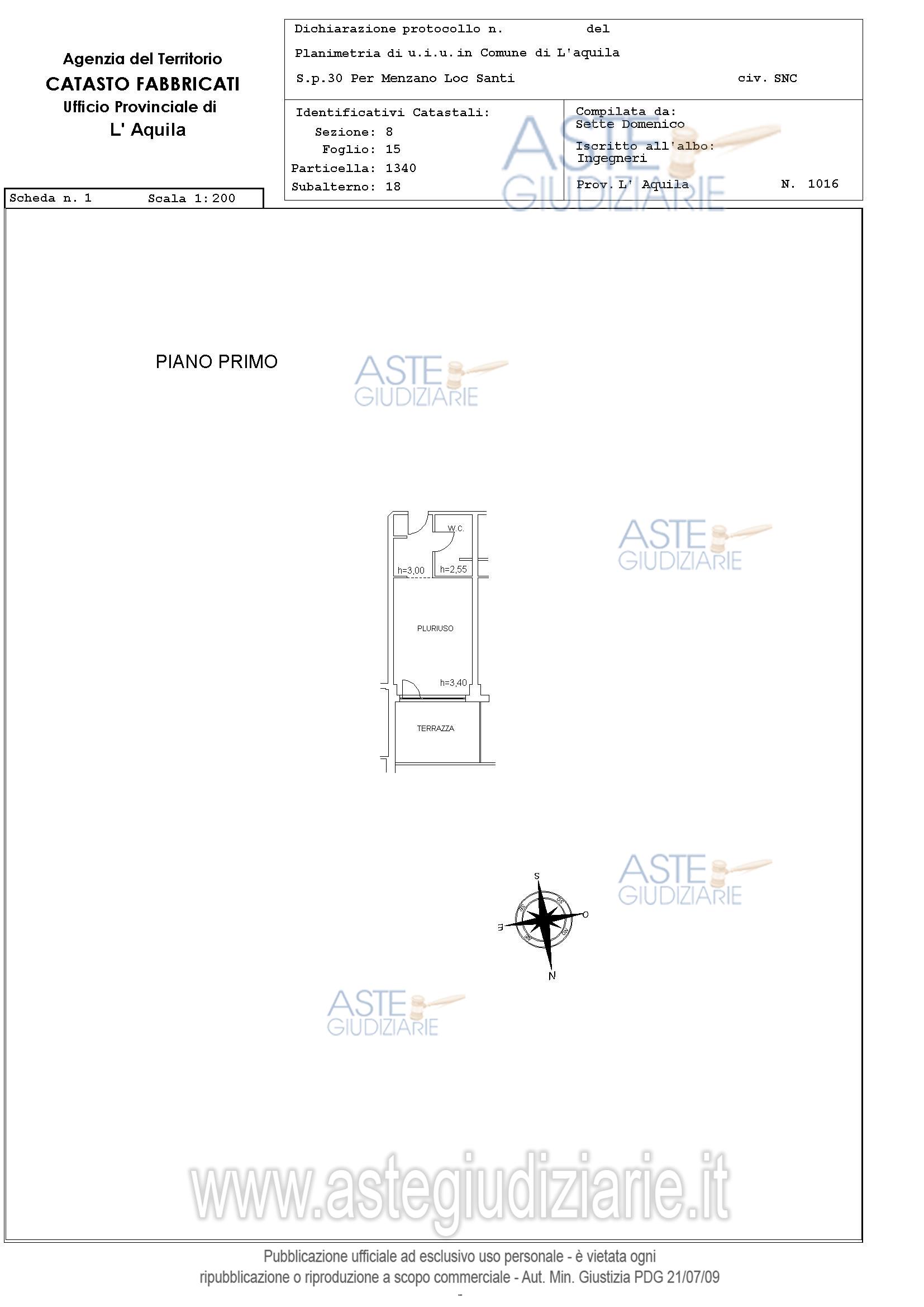 Planimetria del bene