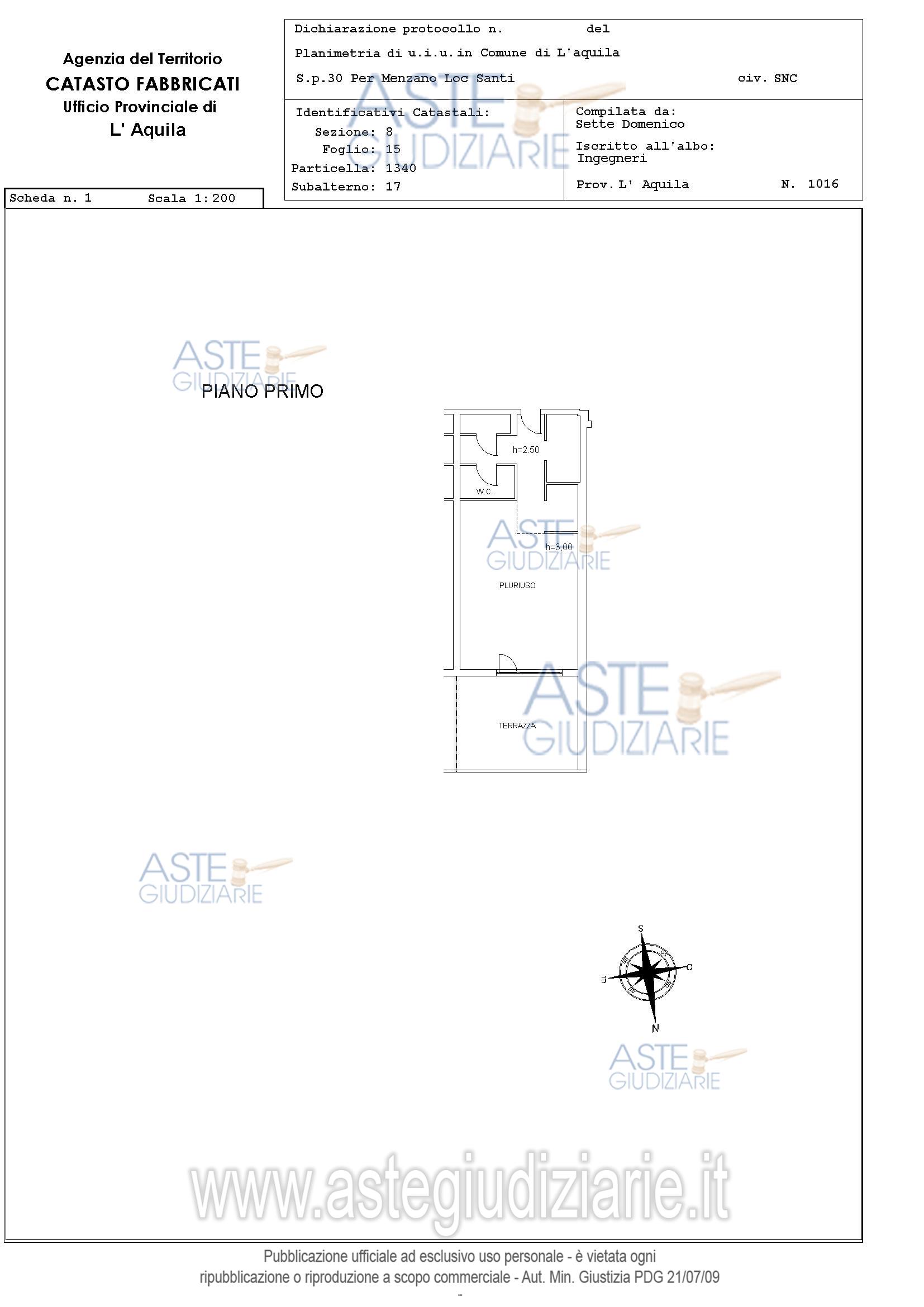 Planimetria del bene