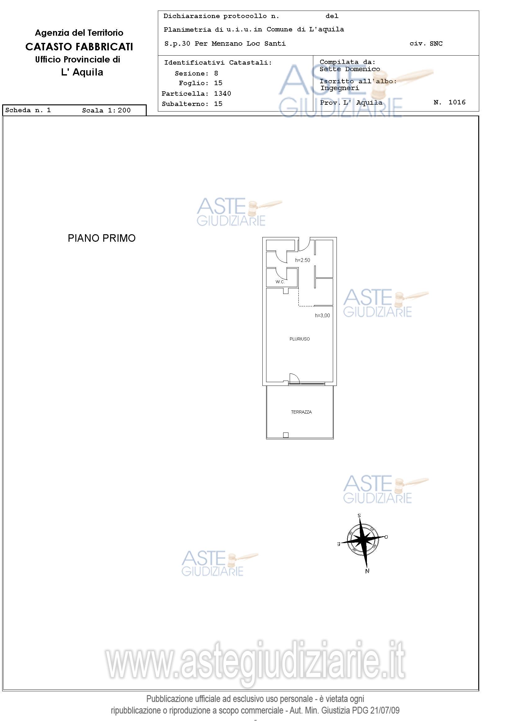 Planimetria del bene